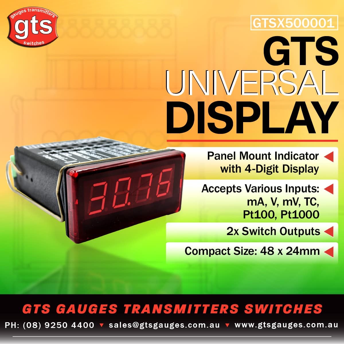 GTSX50001 Panel Mount Display
