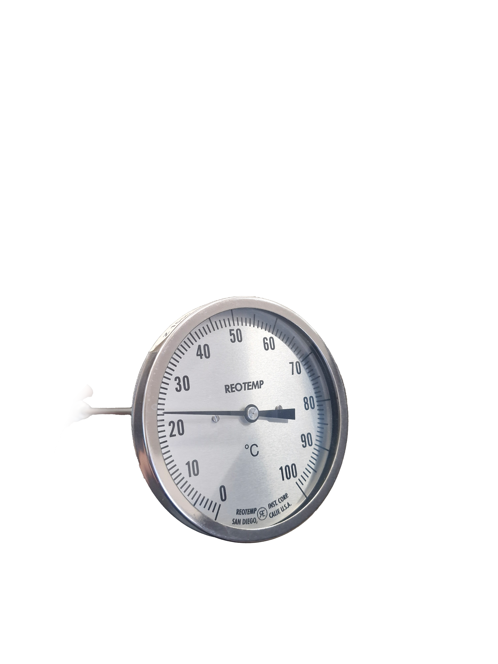 REOTEMP - 400mm Temperature Gauge, Any Angle, 0 ... 100C, 5" Back, 1/2 NPT thread