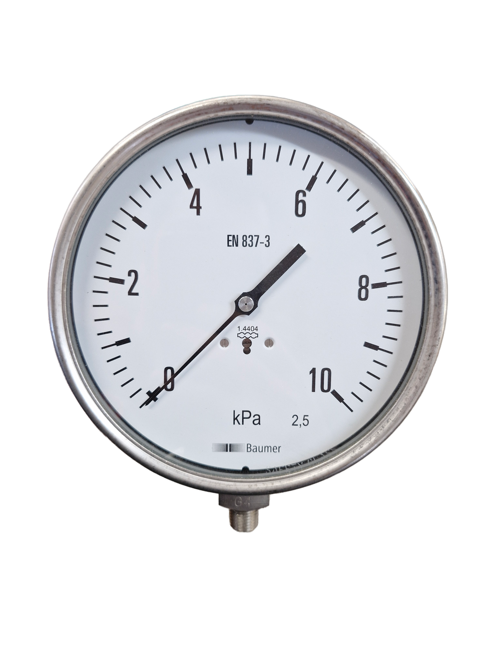 160mm Capsule Gauge, All Stainless Steel, 0-10kpa, 1/4"NPT