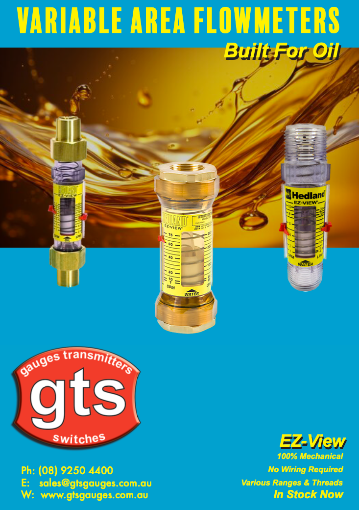 Hedland® Variable Area Low Pressure - Cost Irrigation Flow Meter Water