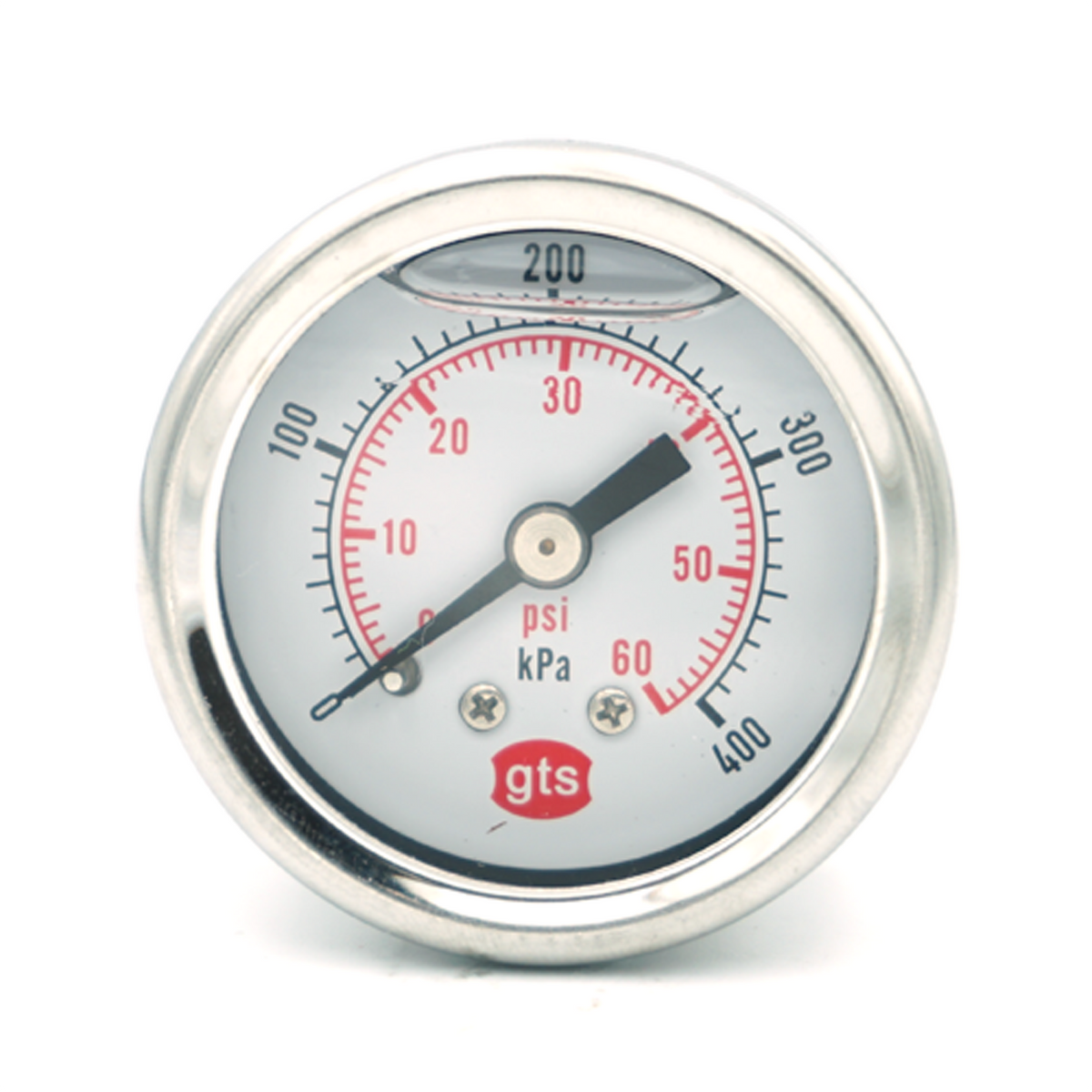 GTS40 40mm Rear-Entry Pressure Gauge: Brass Internals, 1/8" BSPT