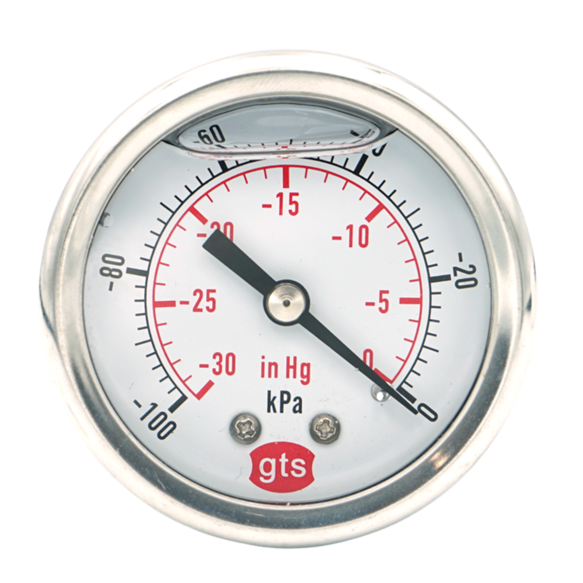 GTS50 50mm Rear-Entry Pressure Gauge: Brass Internals, 1/8" BSPT