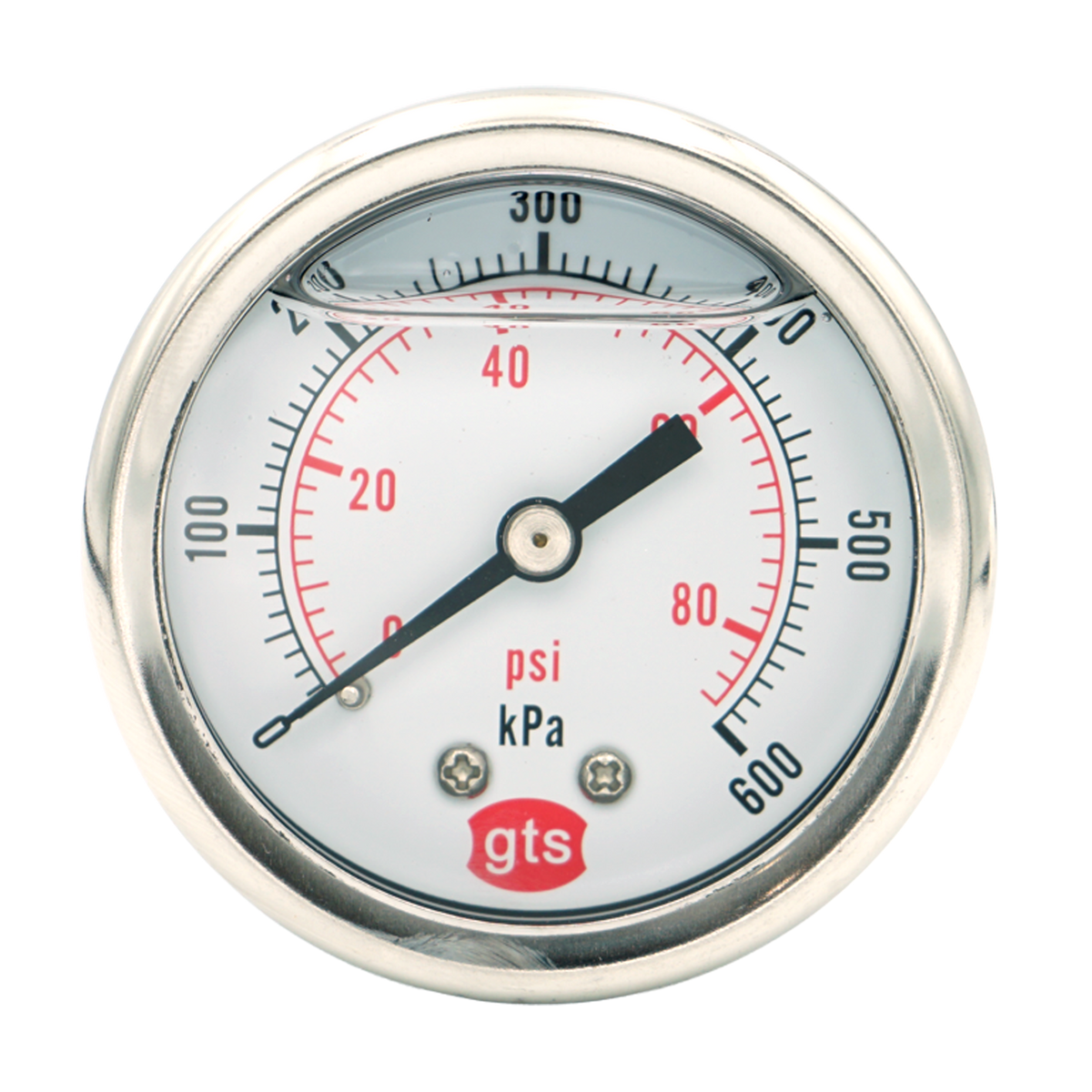 GTS50 50mm Rear-Entry Pressure Gauge: Brass Internals, 1/8" BSPT