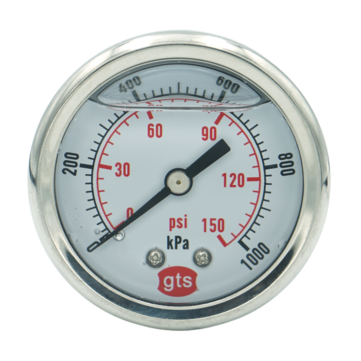 GTS50 50mm Rear-Entry Pressure Gauge: Brass Internals, 1/8" BSPT