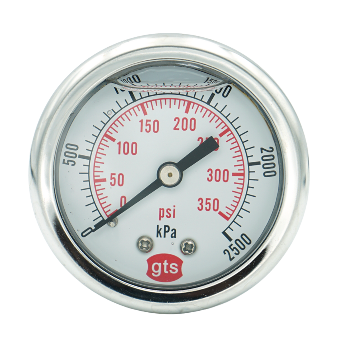 GTS50 50mm Rear-Entry Pressure Gauge: Brass Internals, 1/8" BSPT