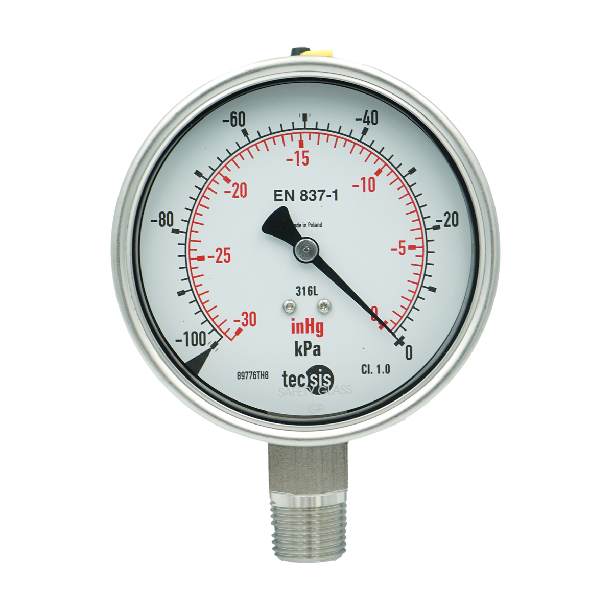 P2032 63mm Bottom-Entry Pressure Gauge: All Stainless Steel, 1/4" BSPT