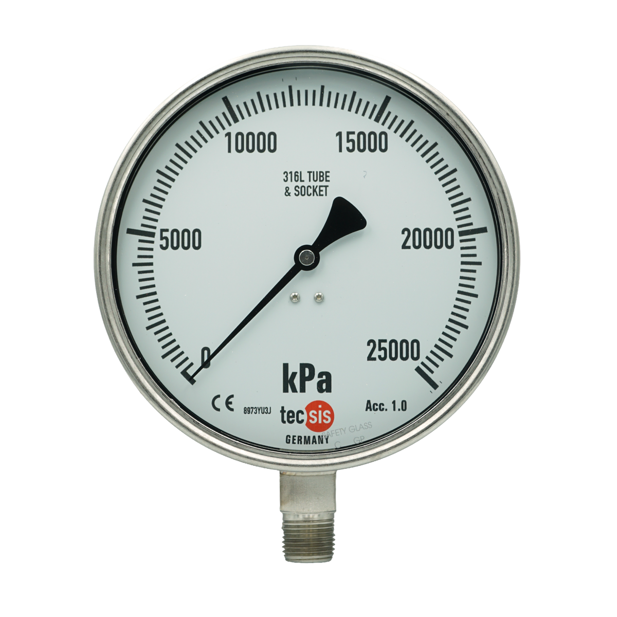 P2316 160mm Bottom-Entry Pressure Gauge