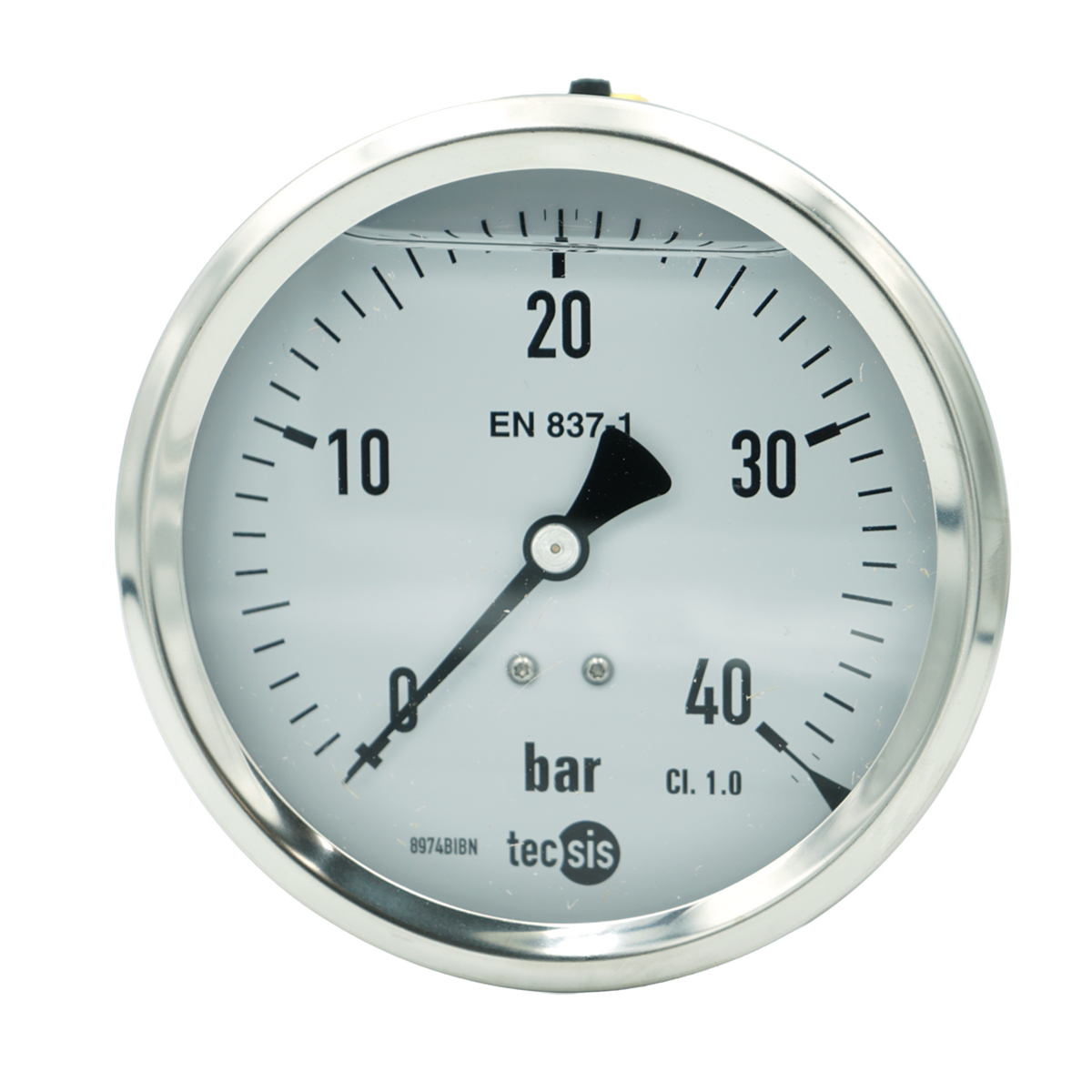 P1777 100mm Rear Entry Pressure Gauge: Brass Internals