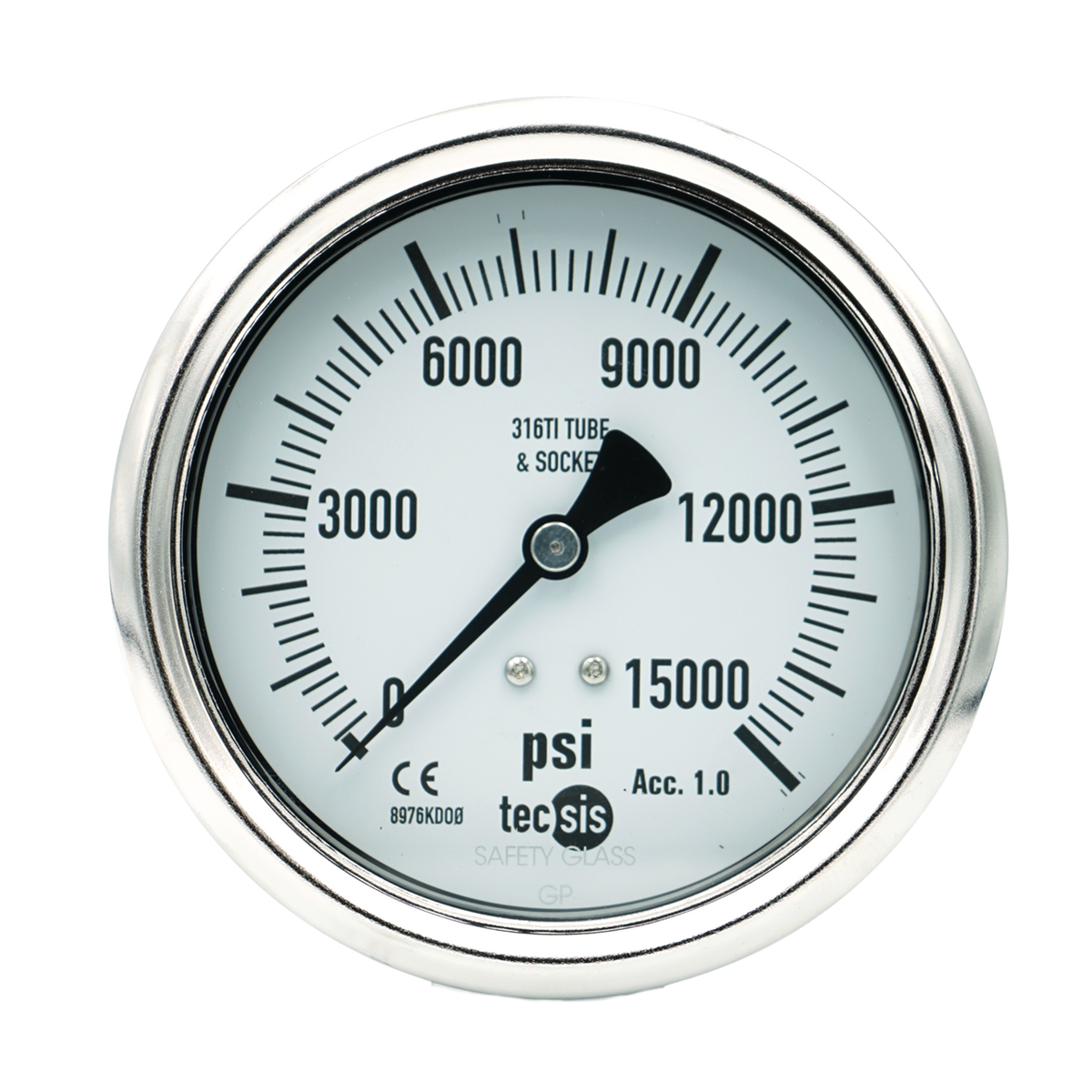 P2329 100mm Rear-Entry Pressure Gauge: All Stainless Steel, 1/2" NPT