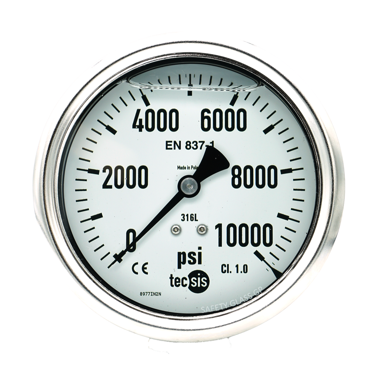 P2329 100mm Rear-Entry Pressure Gauge: All Stainless Steel, 1/2" NPT