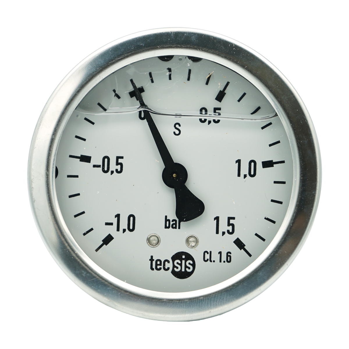 P1453 63mm Rear-Entry Pressure Gauge: Brass Internals, 1/4" BSPT or G1/4" BSPP