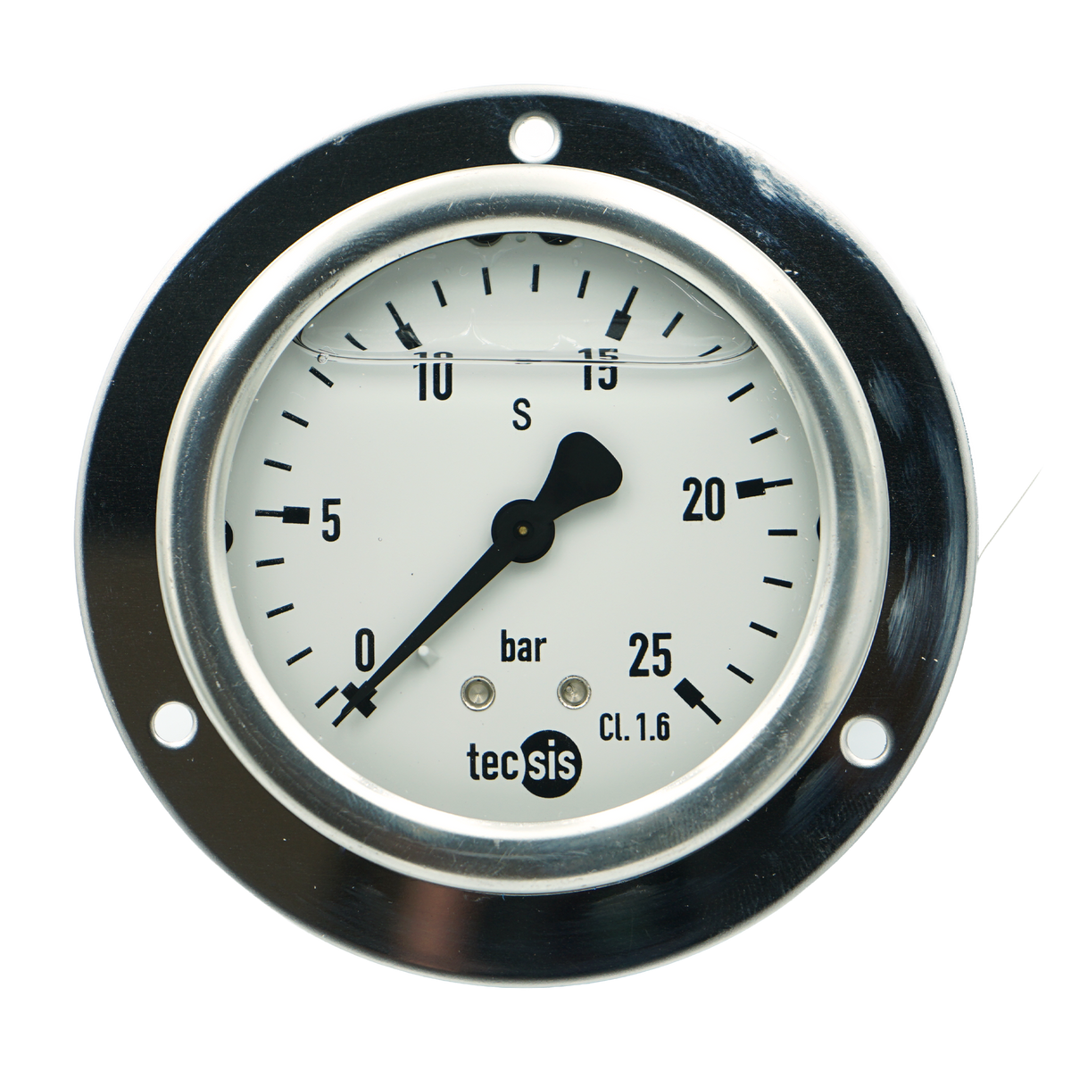 P1453 63mm Rear-Entry Pressure Gauge: Brass Internals, 1/4" BSPT or G1/4" BSPP