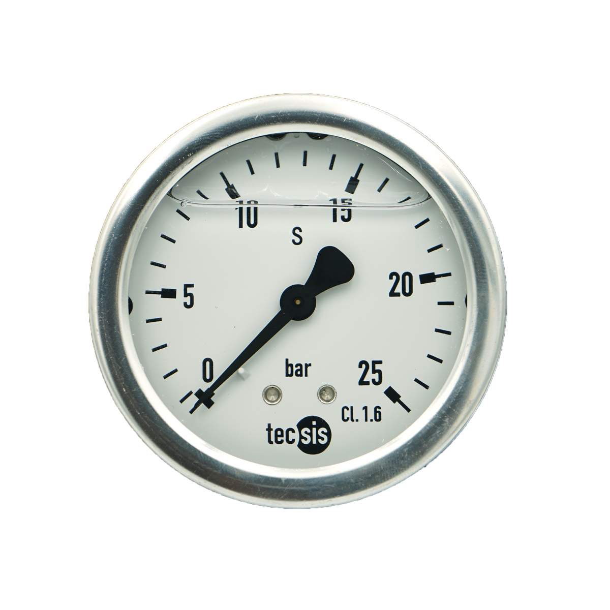 P1453 63mm Rear-Entry Pressure Gauge: Brass Internals, 1/4" BSPT or G1/4" BSPP