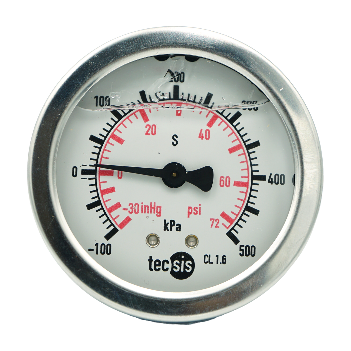 P2033 63mm Rear-Entry Pressure Gauge: All Stainless Steel, 1/4" BSPT