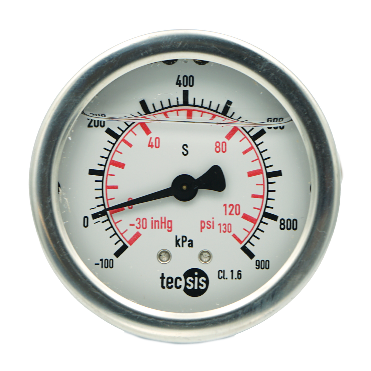 P1453 63mm Rear-Entry Pressure Gauge: Brass Internals, 1/4" BSPT or G1/4" BSPP