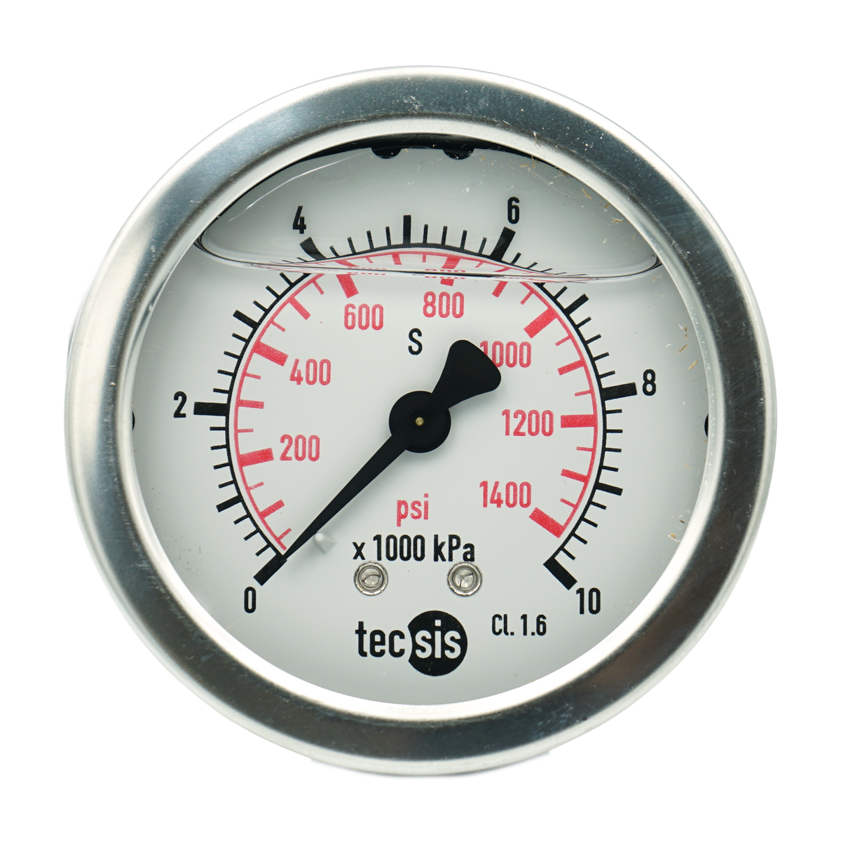 P1453 63mm Rear-Entry Pressure Gauge: Brass Internals, 1/4" BSPT or G1/4" BSPP