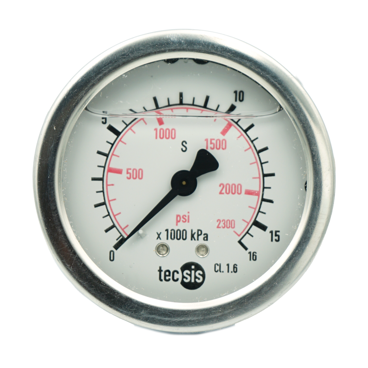 P1453 63mm Rear-Entry Pressure Gauge: Brass Internals, 1/4" BSPT or G1/4" BSPP