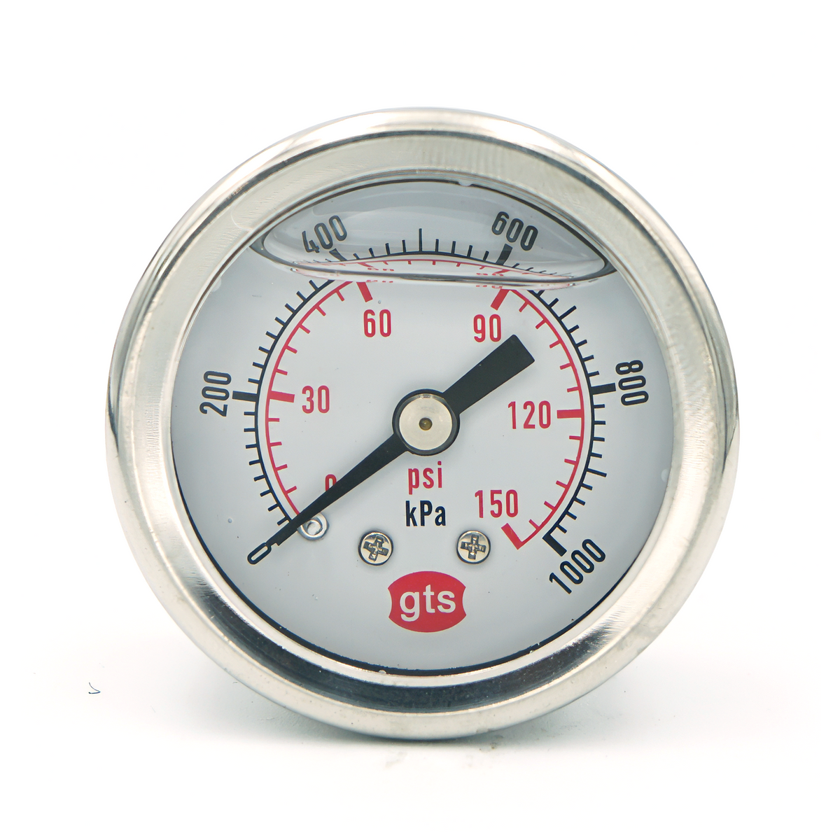 GTS40 40mm Rear-Entry Pressure Gauge: Brass Internals, 1/8" BSPT