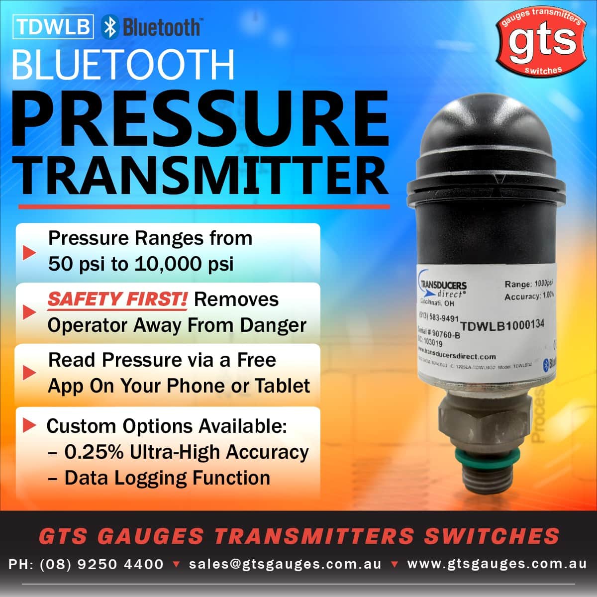 TDWLB Wireless Bluetooth Pressure Transmitter