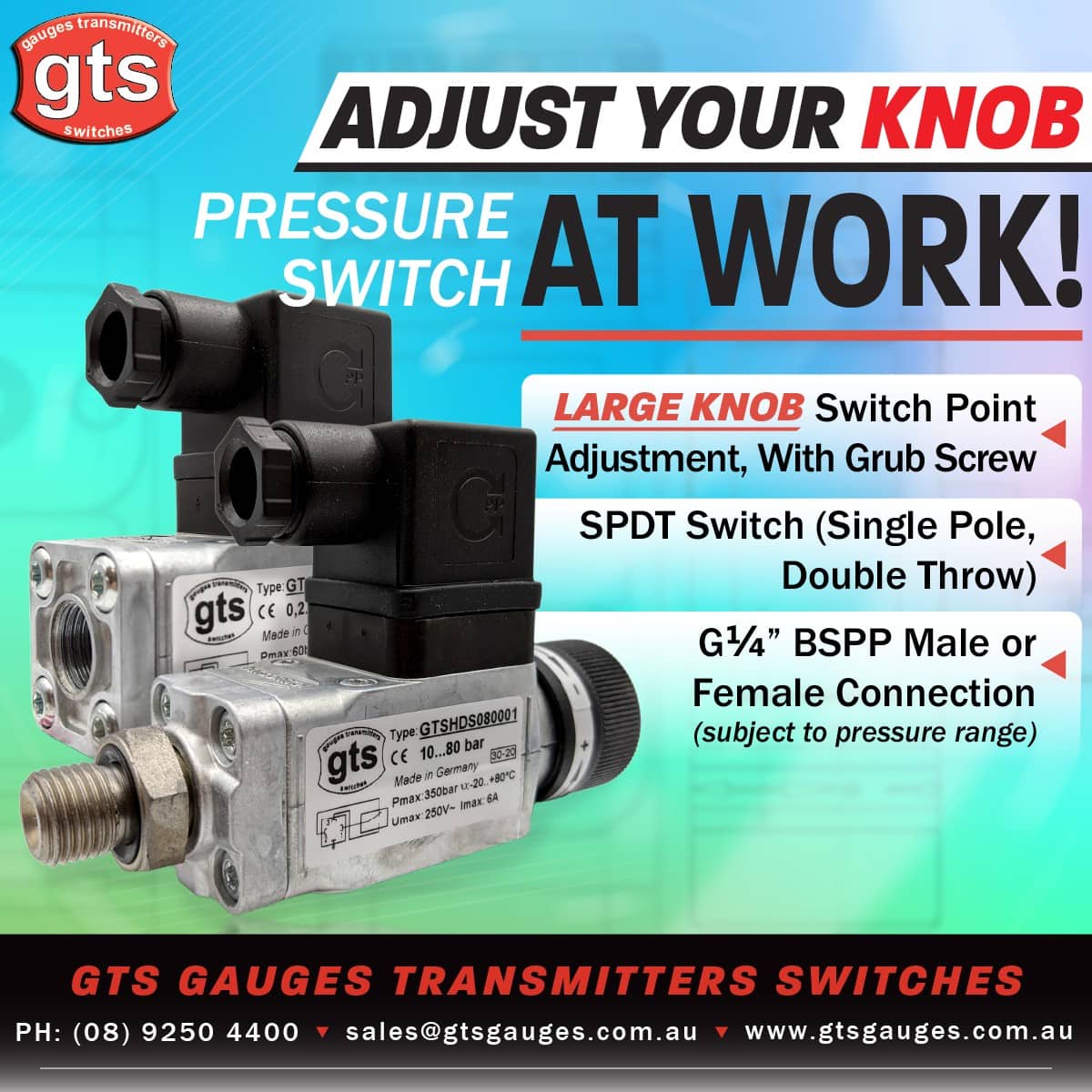 GTSHDS/PDS Adjustable Block Pressure Switch
