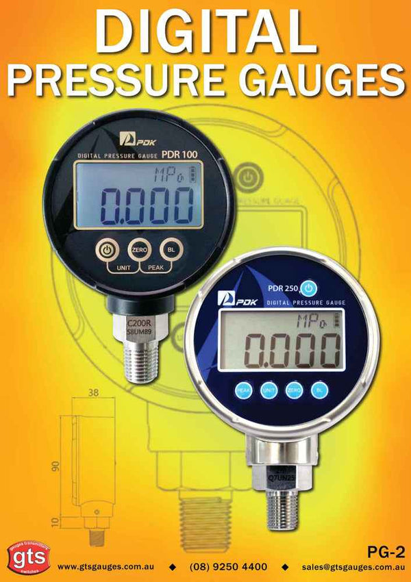 PDK PDR100 Digital Pressure Gauge GTS Gauges